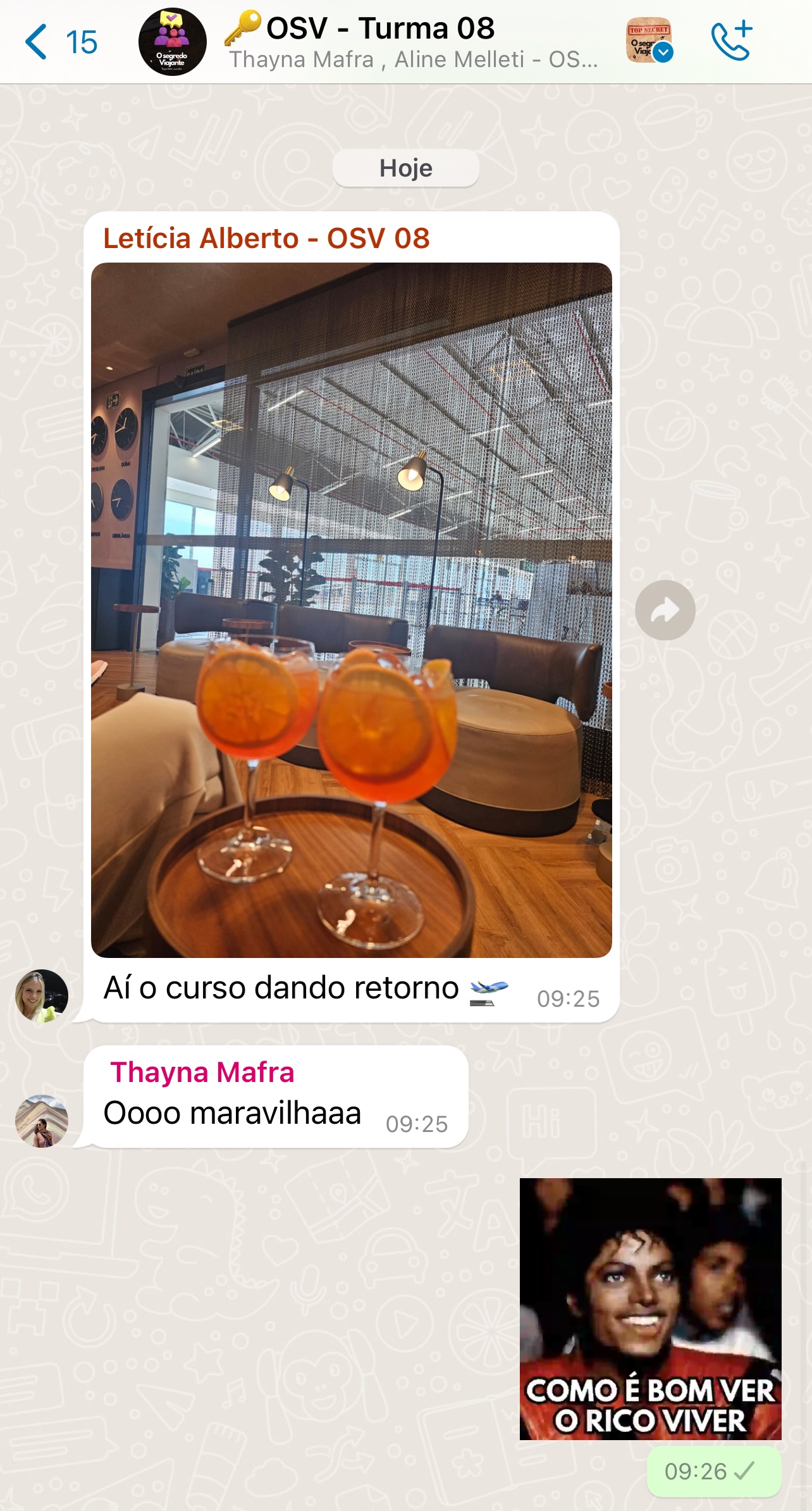 Aluno viajando