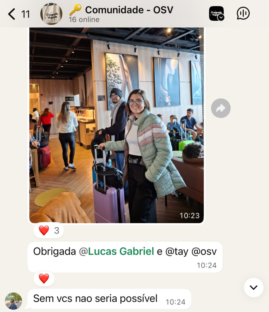Aluno viajando